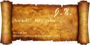 Jurkó Nándor névjegykártya